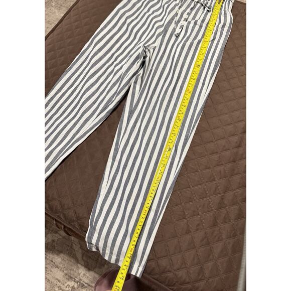 NWT! SHEIN Women’s Blue & White Striped Wide-Leg Drawstring Pants - Size 6/M - Picture 8 of 10